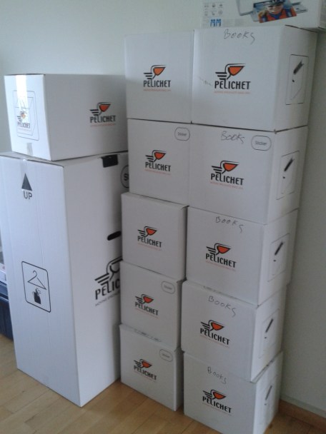 Source: Author, packing my books and clothes, 2015